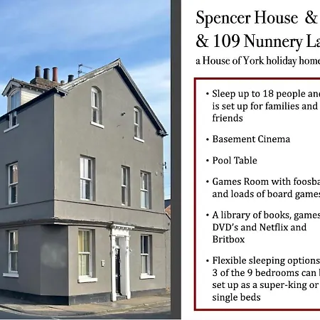 Spencer House & 107 & 109 Nunnery Lane Holiday home